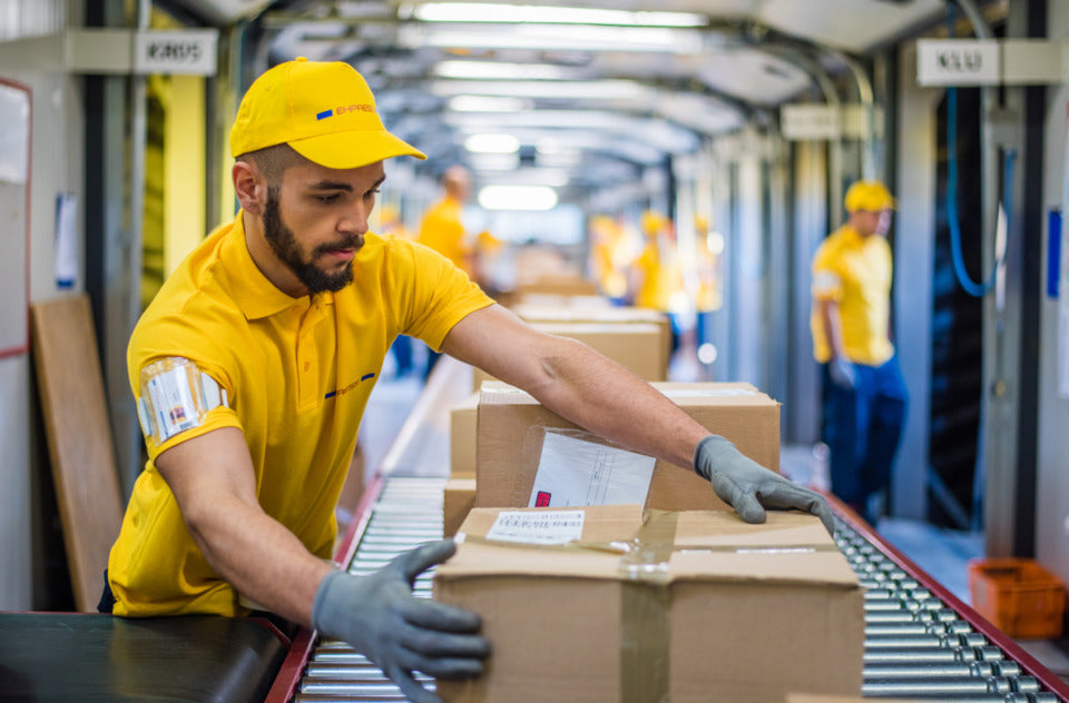 worker on shipping line