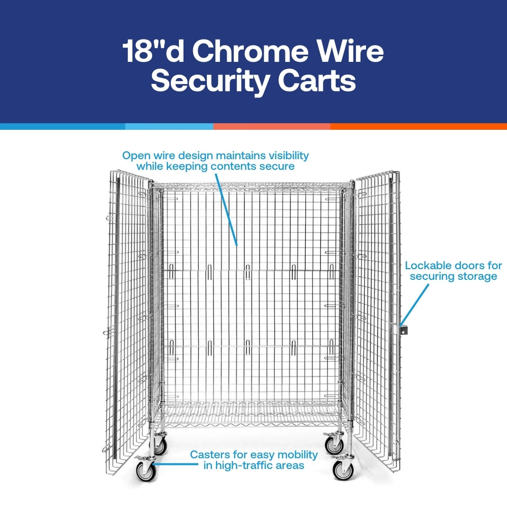 18"d Chrome Wire Security Carts