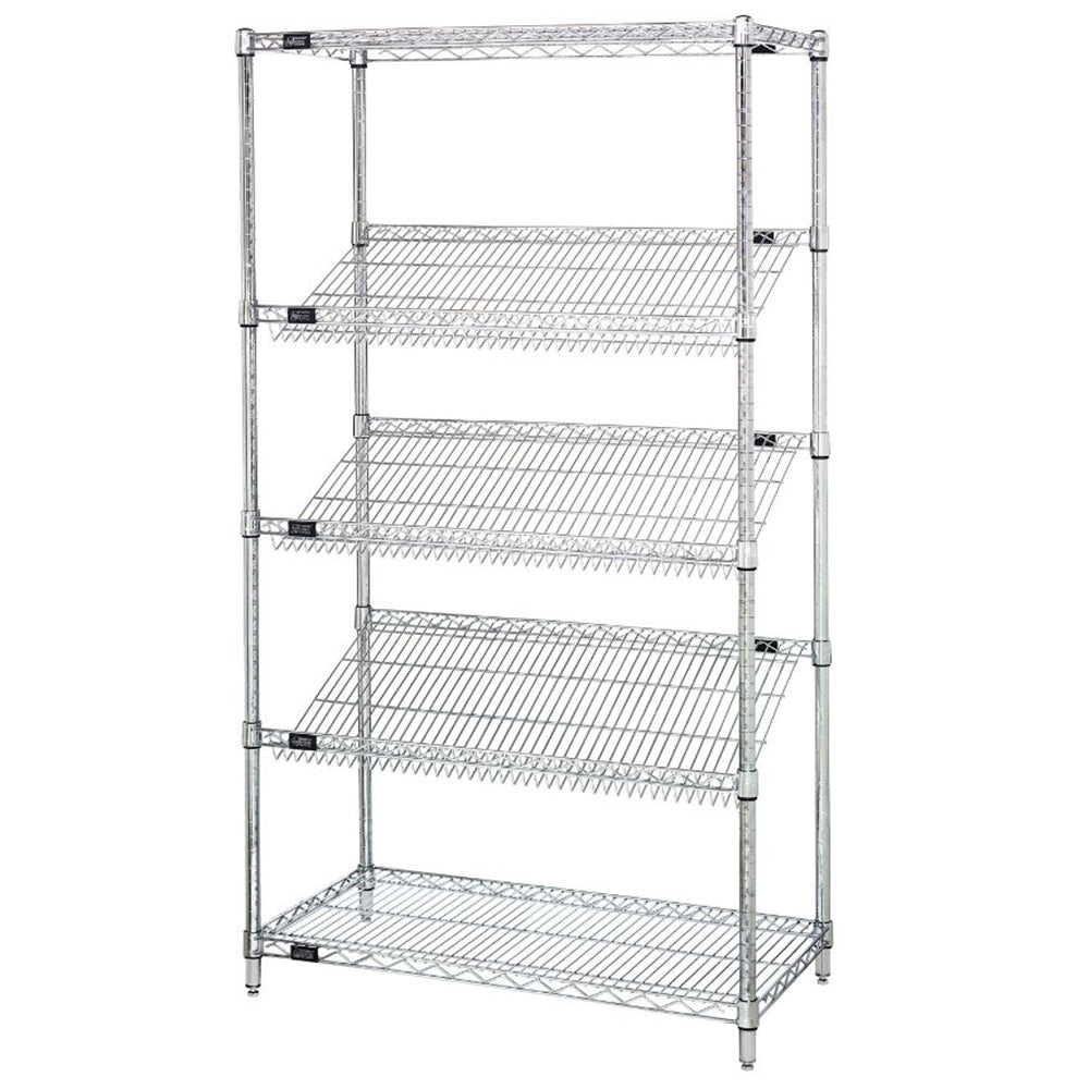 18"d x 63"h 5-Tier Slanted Wire Shelving