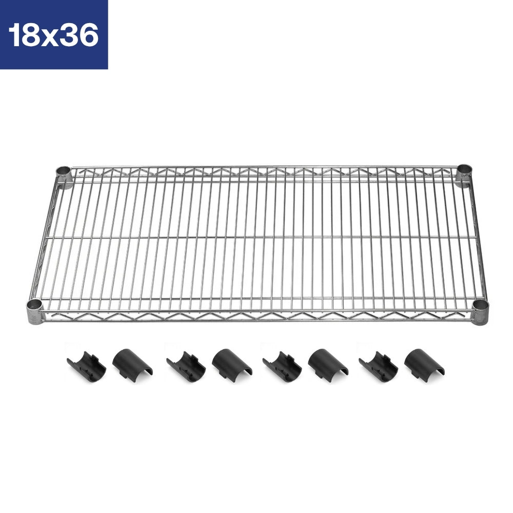 18"d Chrome Wire Shelves with Shelf Clips