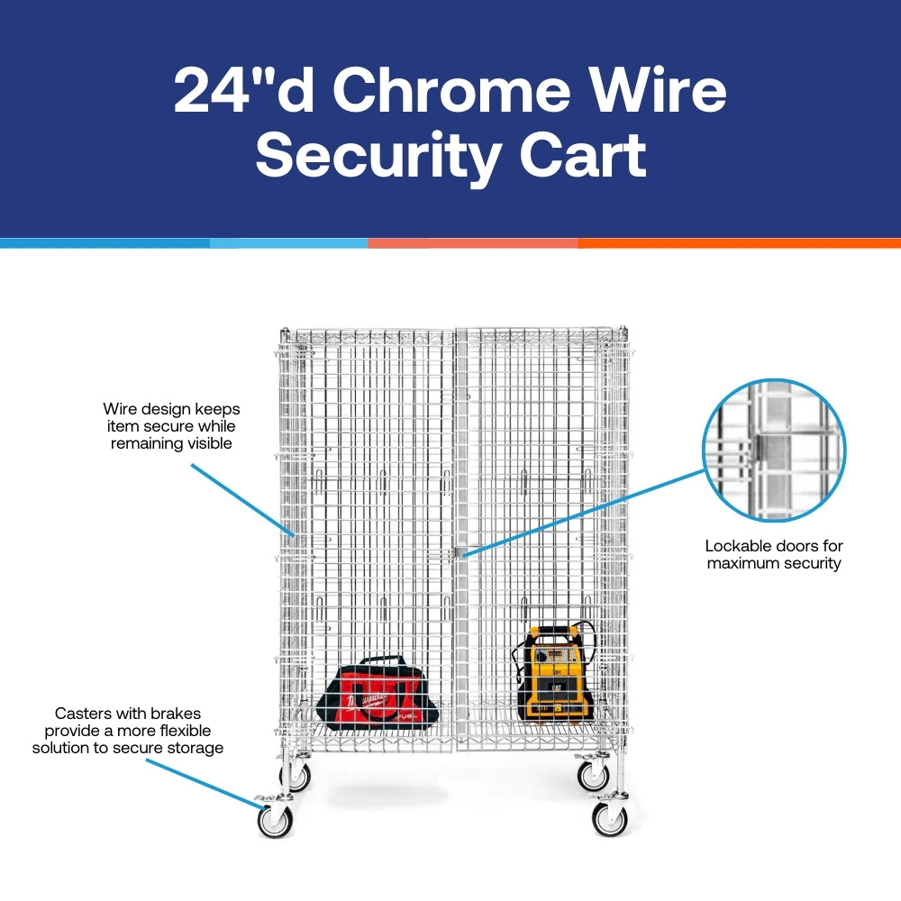24"d Chrome Wire Security Carts
