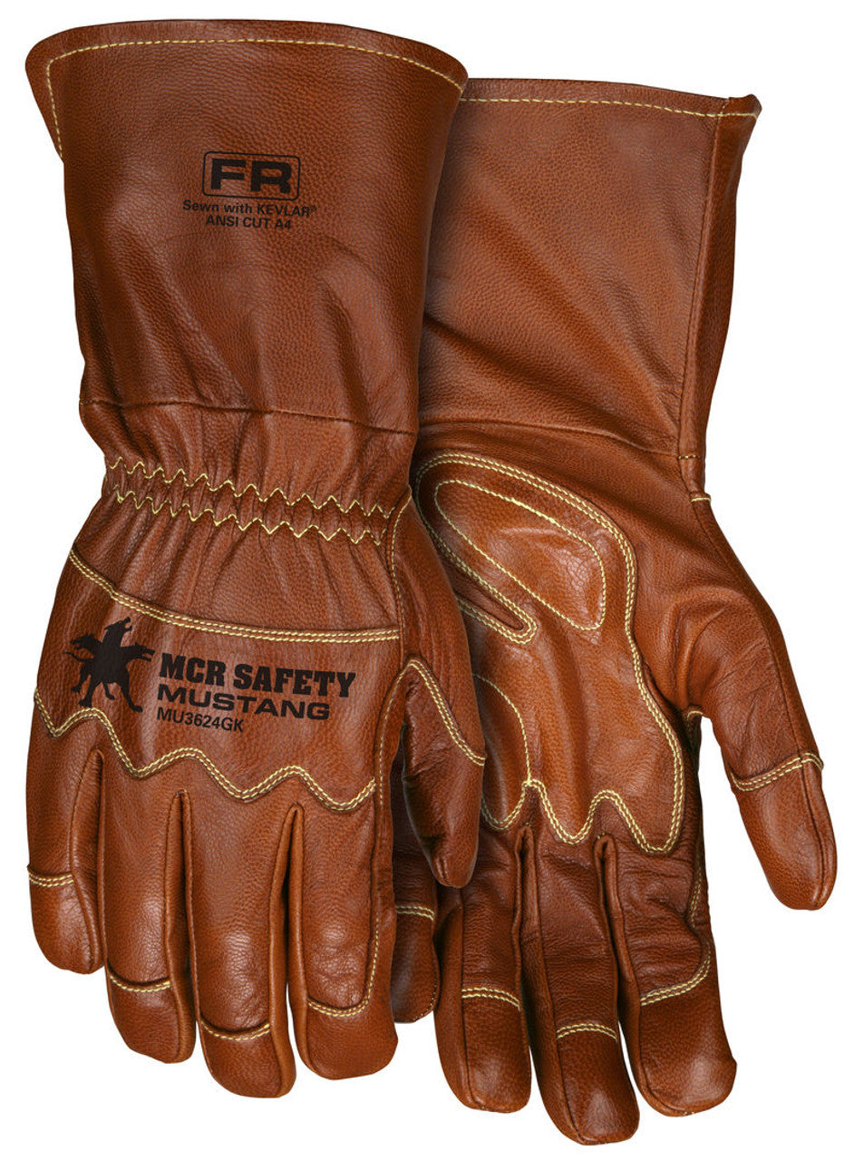 MCR Saftey Mustang Utility Leather Work Gloves Size XL (MU3624GK)