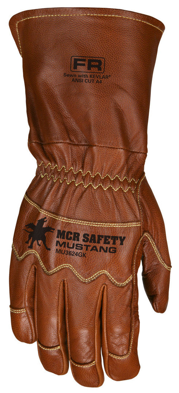 MCR Saftey Mustang Utility Leather Work Gloves Size XL (MU3624GK)