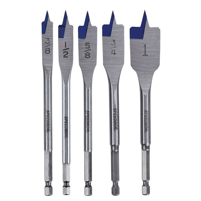 Irwin Tools SPEEDBOR Spade Bit Set, 5-Piece (88885)