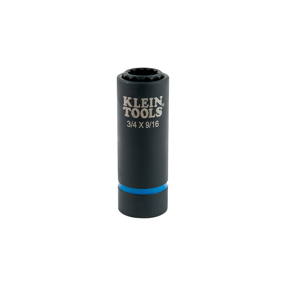 Klein 2-in-1 Impact Socket, 12-Point, 3/4 and 9/16-Inch (66001)