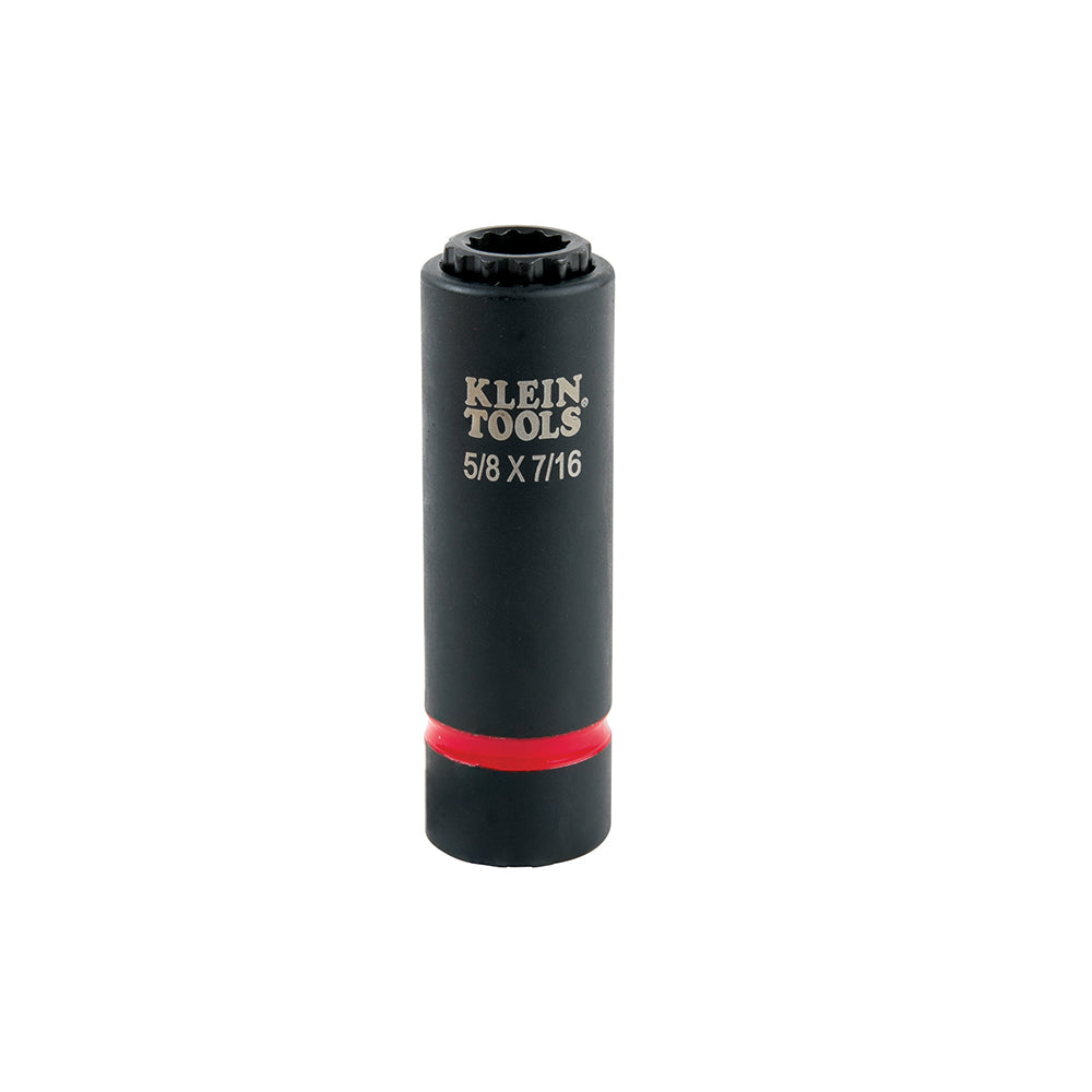 Klein 2-in-1 Impact Socket, 12-Point, 5/8 and 7/16-Inch (66012)