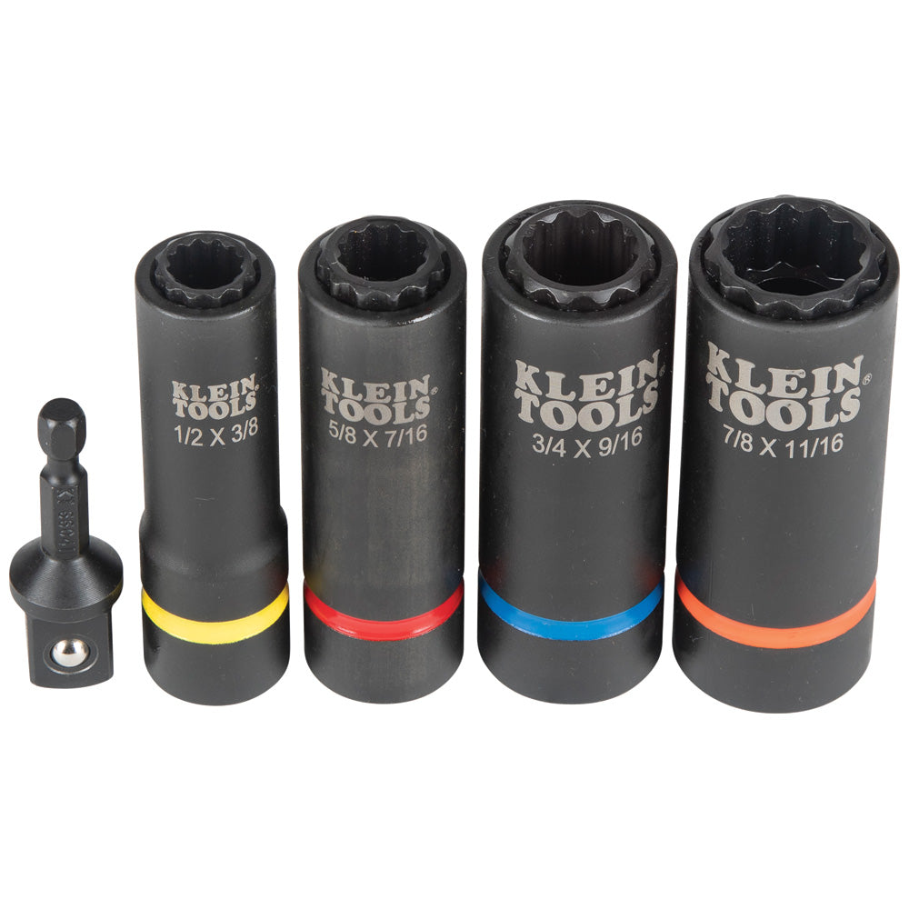 Klein 2-in-1 Impact Socket Set, 12-Point, 5-Piece (66040)