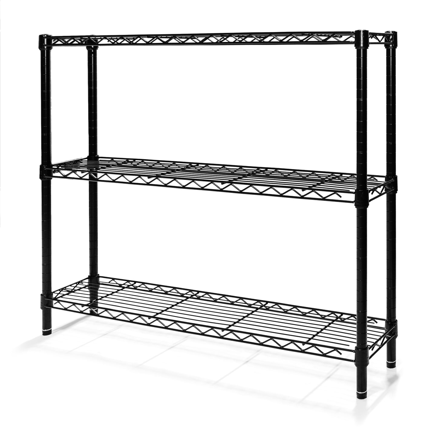 8"d x 34"h Black Wire Shelving w/ 3 Shelves