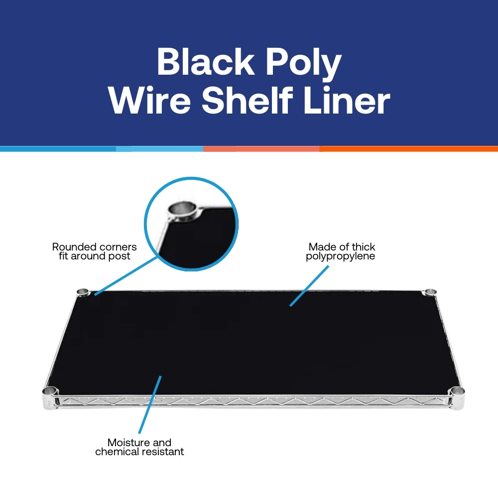 21"d Black Poly Liners - 4-Pack