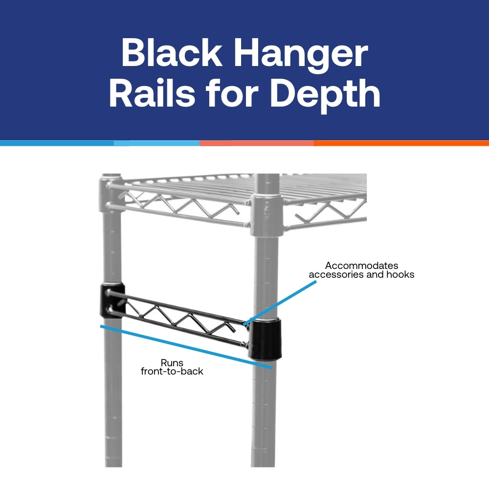 Black Hanger Rails for Depth