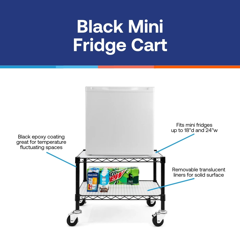 Black Mini Fridge Cart