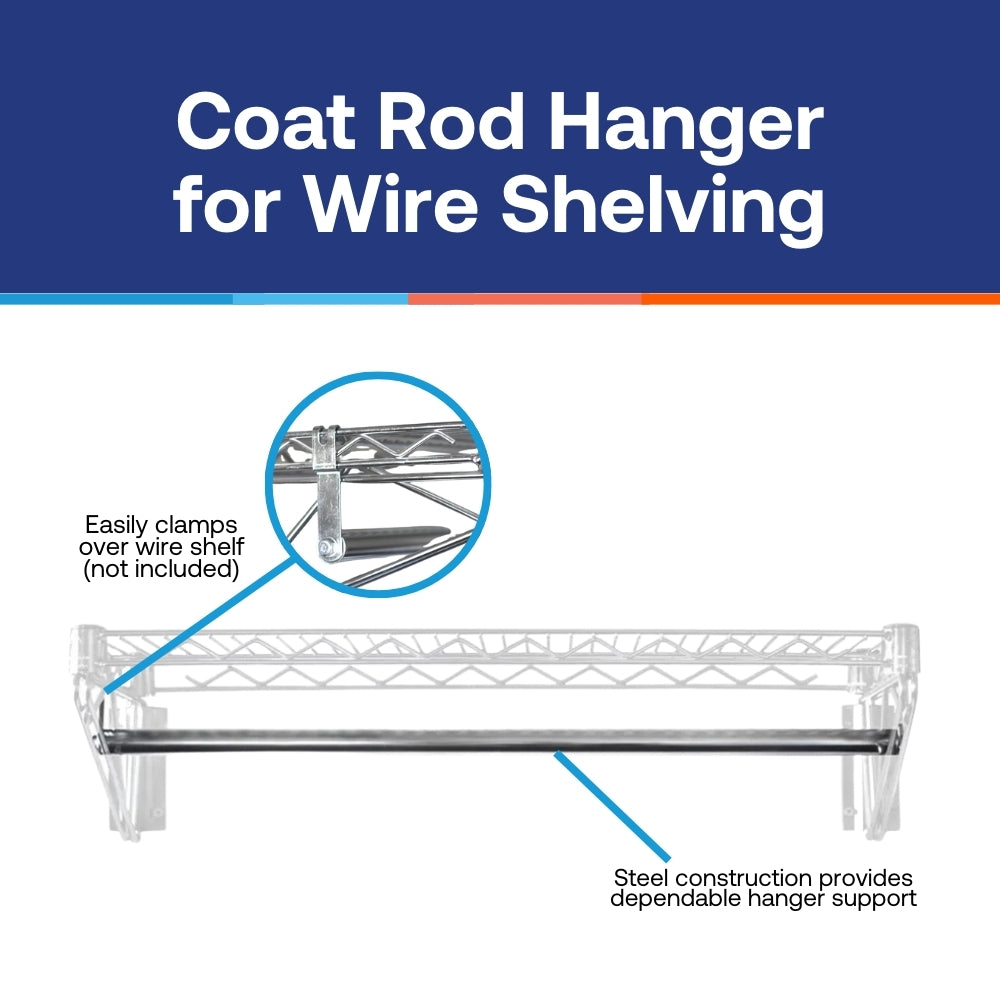 Coat Rod Hanger for Wire Shelving
