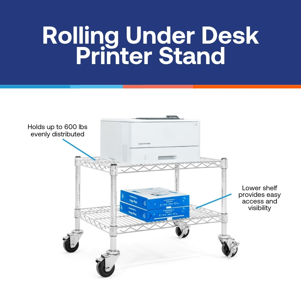 Rolling Under Desk Printer Stand