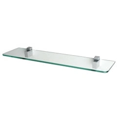 6"d x 24"w Standard Glass Shelf w/ JAM Mount - Clear Glass