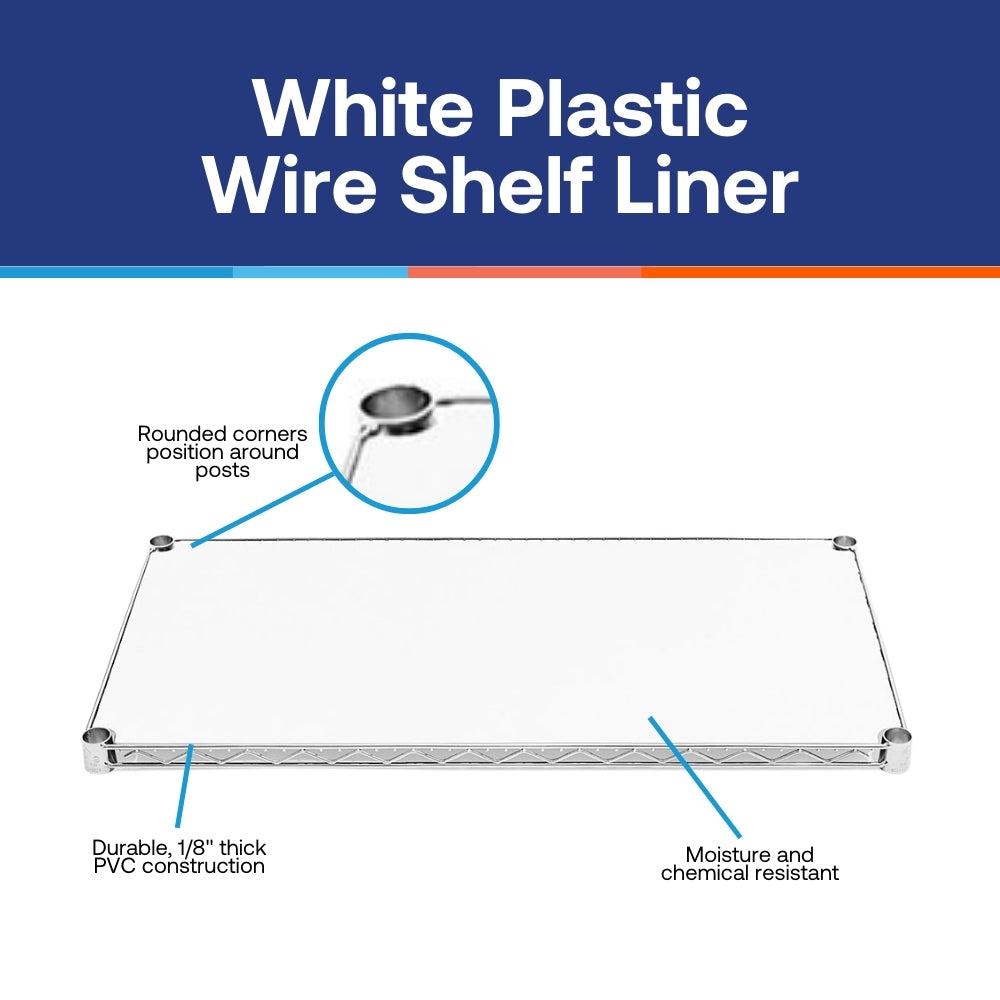 30"d Plastic Wire Shelf Liners 2-Pack - White