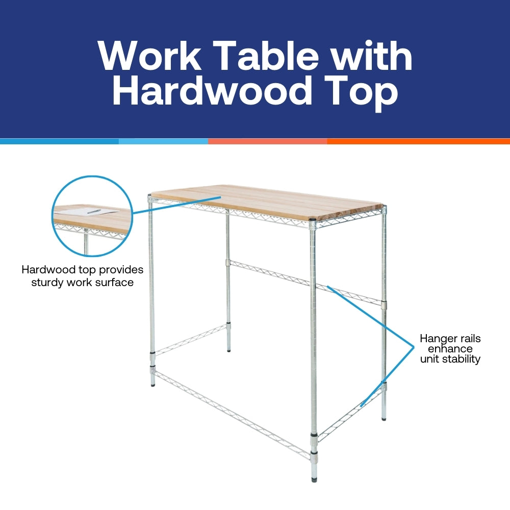 Work Table with Hardwood Top