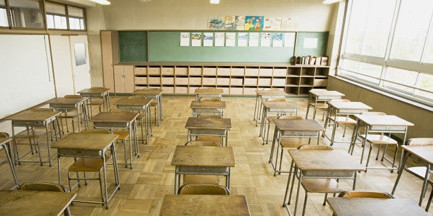 Chairs and desks in a classroom