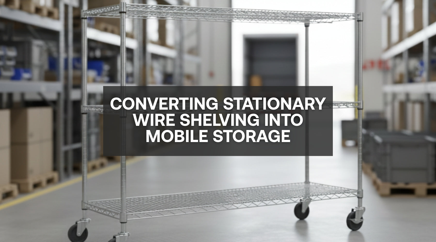 Convert Stationary Wire Shelving into Mobile Storage