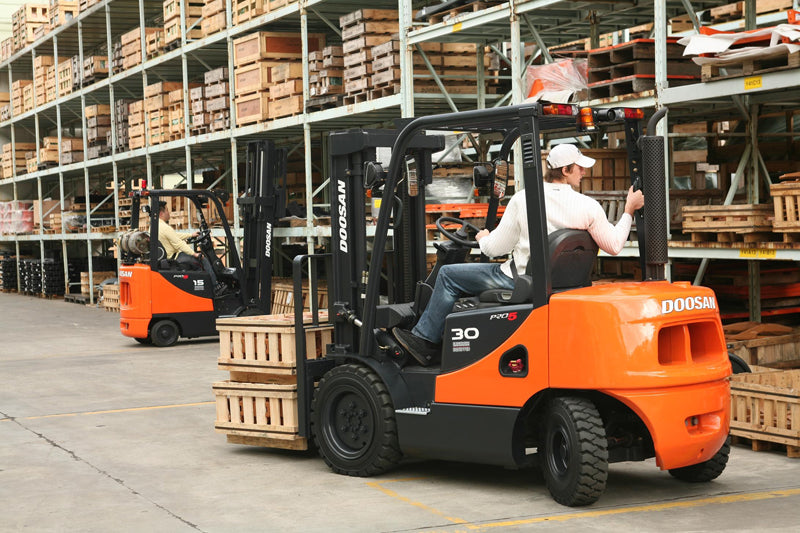 forklift driver in warehouse