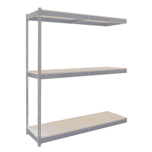 Lyon 3-Shelf Heavy-Duty Boltless Shelving Add-On Units - Gray