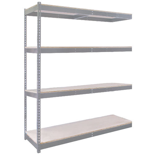 Lyon 4-Shelf Heavy-Duty Boltless Shelving Add-On Units - Gray