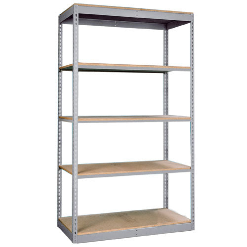 Lyon 5-Shelf Light-Duty Boltless Shelving Starter Units - Gray
