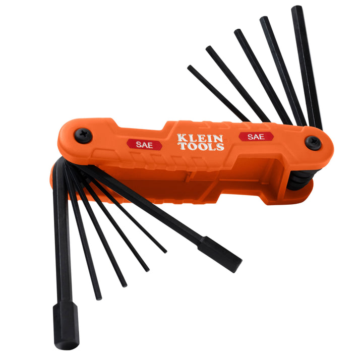 Klein Pro Folding Hex Key Set, 11-Key, SAE Sizes (70550)