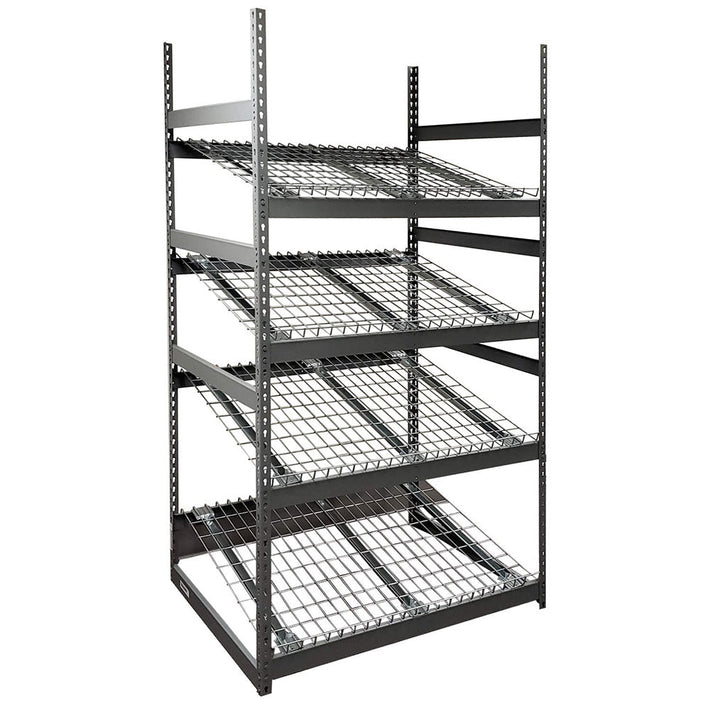 Gravity Flow Racks with Wire Decking