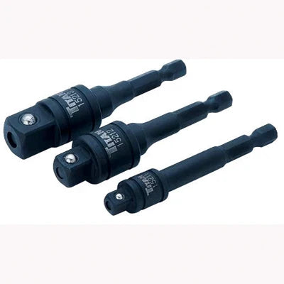 Three-piece impact-duty locking socket adapter set