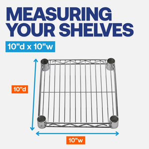 10"d x 10"w Chrome Wire Shelving w/ 5 Shelves
