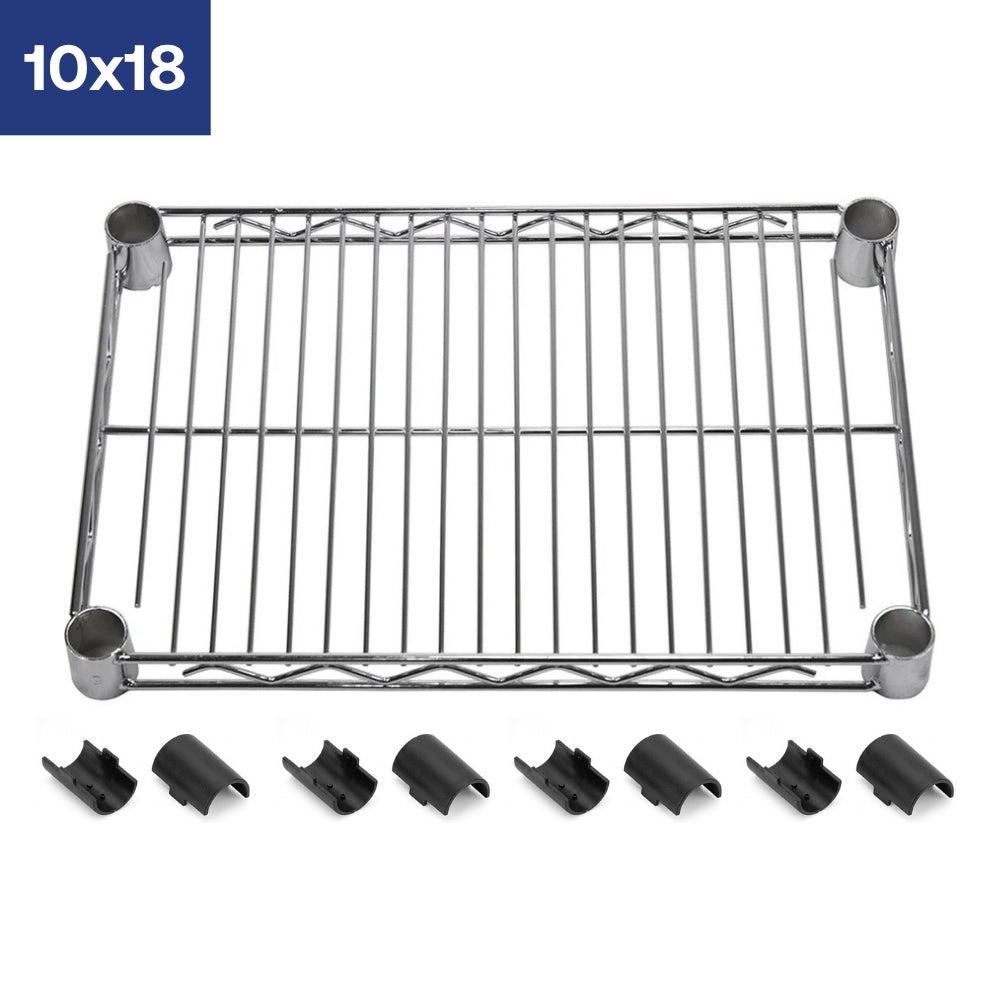 10"d Chrome Wire Shelves with Shelf Clips