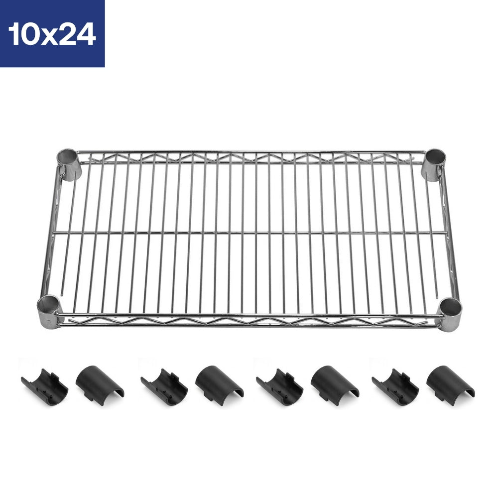 10"d Chrome Wire Shelves with Shelf Clips