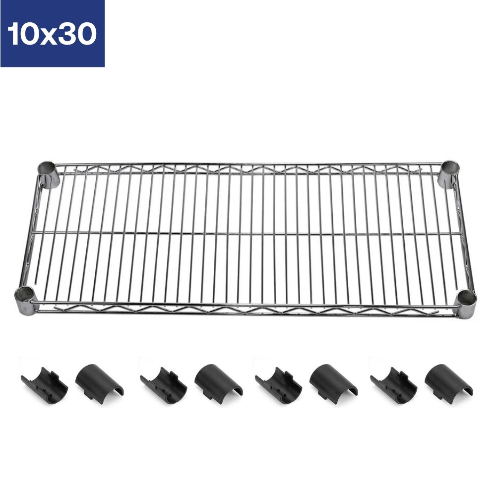10"d Chrome Wire Shelves with Shelf Clips