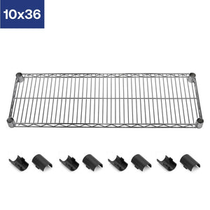 10"d Chrome Wire Shelves with Shelf Clips