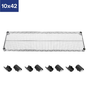 10"d Chrome Wire Shelves with Shelf Clips
