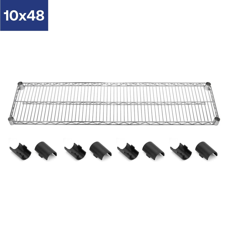10"d Chrome Wire Shelves with Shelf Clips