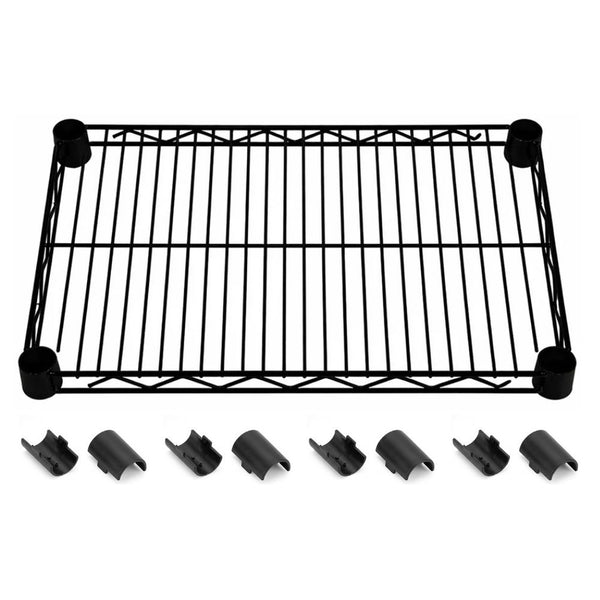 12"d Black Wire Shelves with Shelf Clips