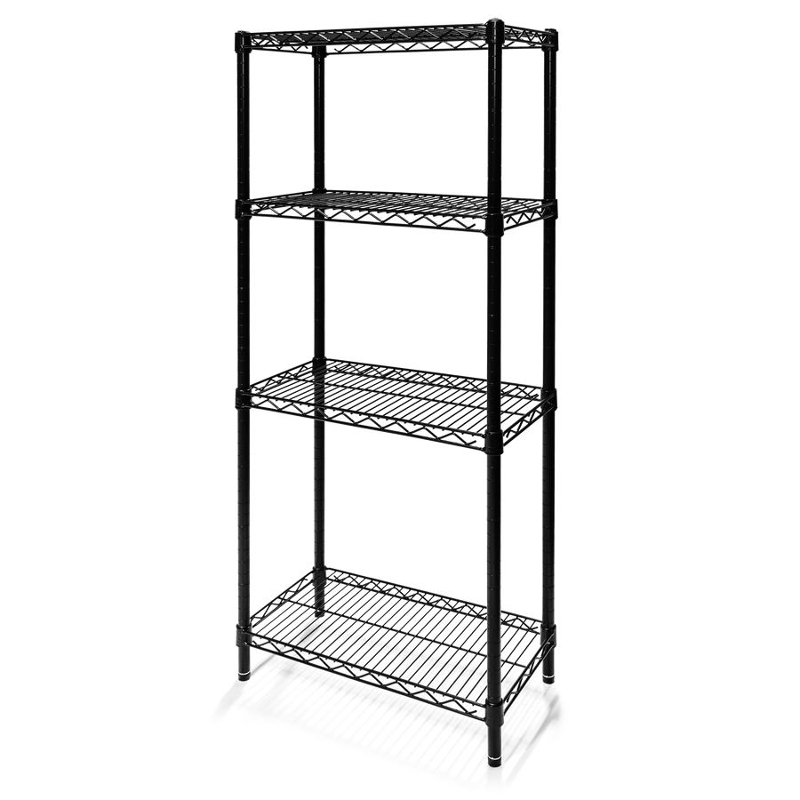 12"d x 72"h Black Wire Shelving w/ 4 Shelves