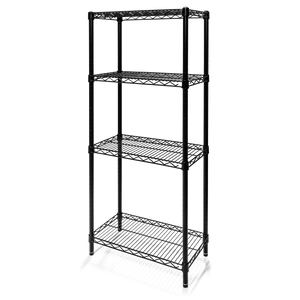 12"d x 72"h Black Wire Shelving w/ 4 Shelves