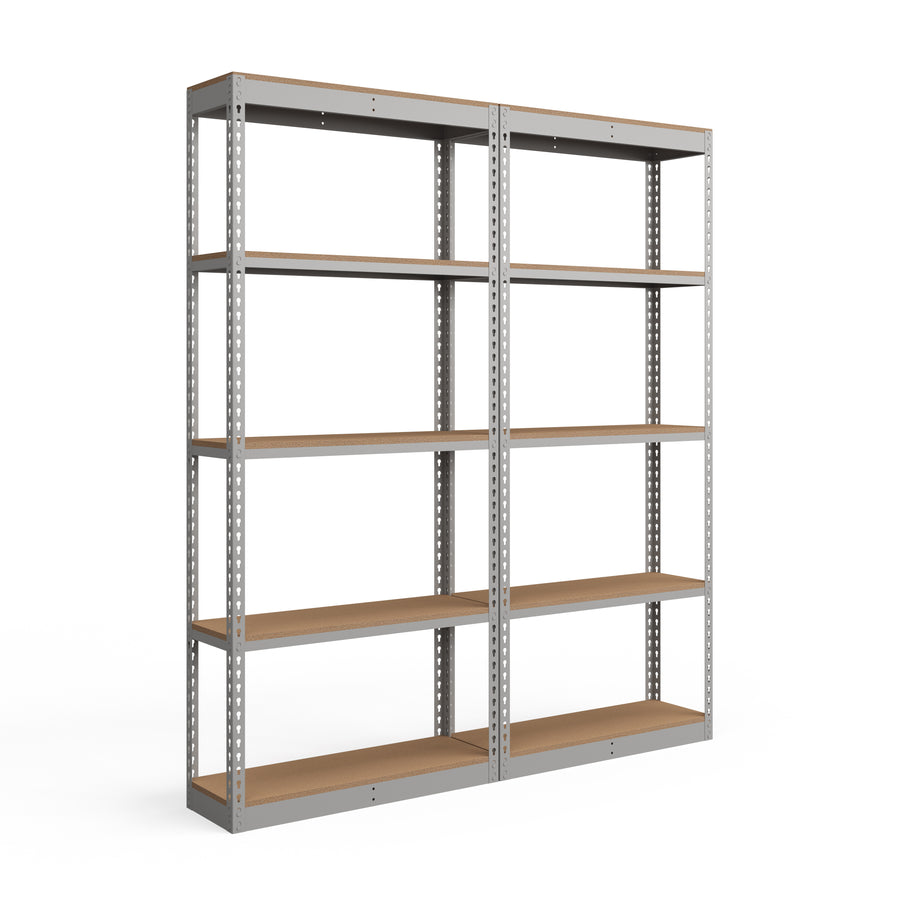 Lyon 12"d 5-Shelf Light-Duty Boltless Shelving Add-On Units - Gray
