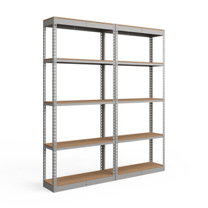 Lyon 12"d 5-Shelf Light-Duty Boltless Shelving Add-On Units - Gray