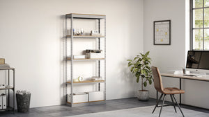 Lyon 12"d 5-Shelf Light-Duty Boltless Shelving Starter Units - Gray