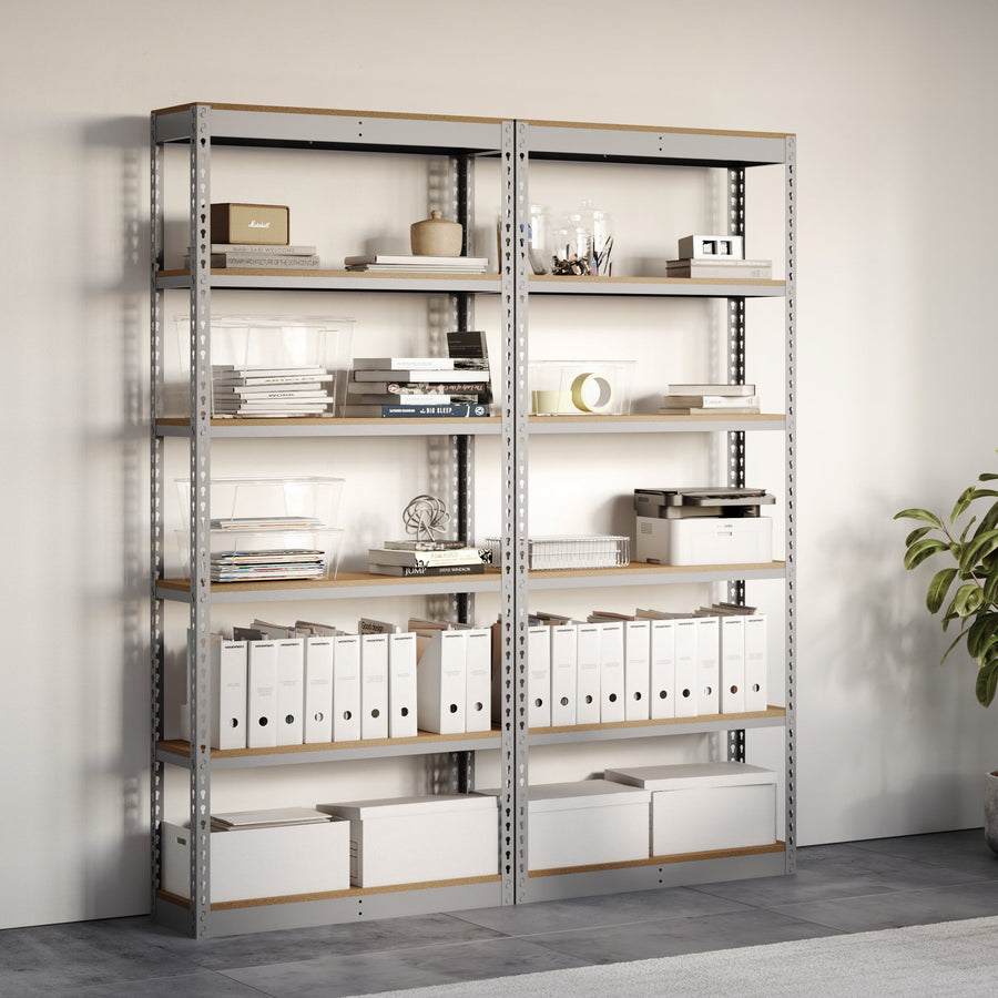 Lyon 18"d 6-Shelf Light-Duty Boltless Shelving Add-On Units - Gray