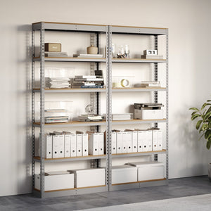 Lyon 18"d 6-Shelf Light-Duty Boltless Shelving Add-On Units - Gray