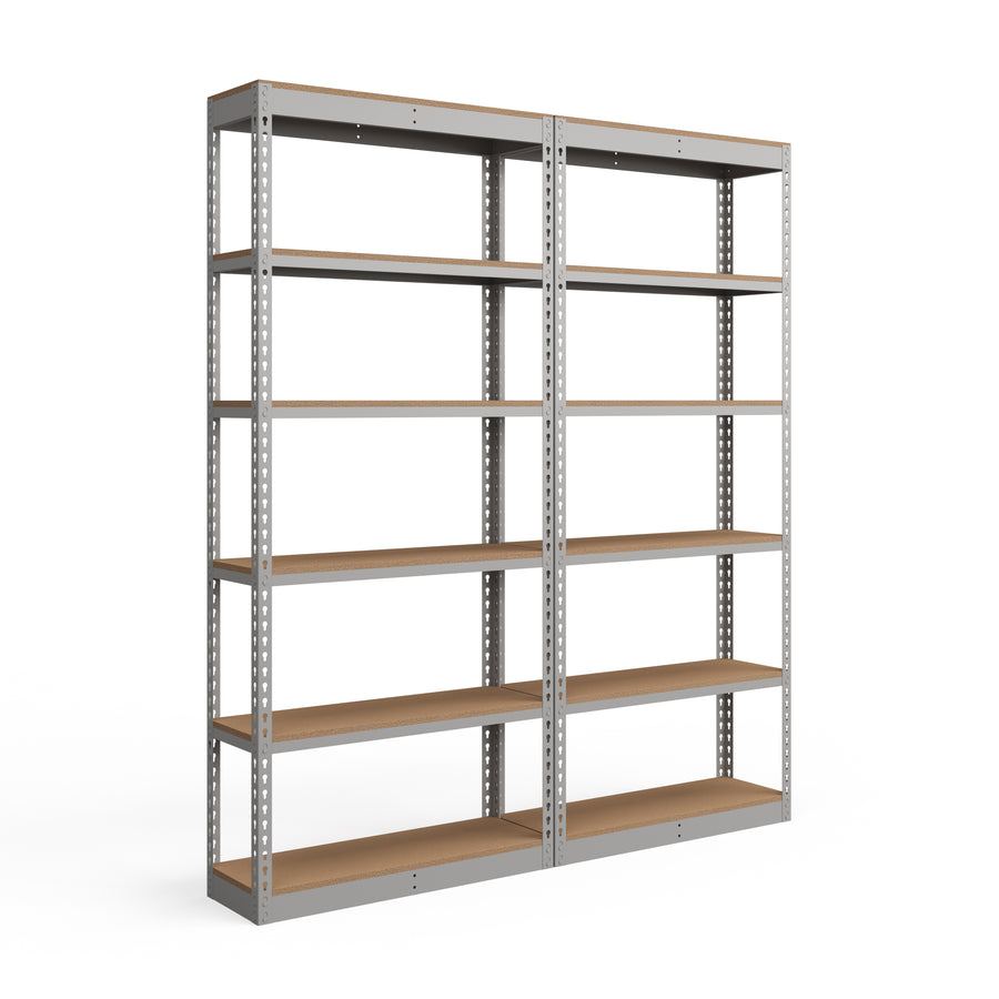 Lyon 18"d 6-Shelf Light-Duty Boltless Shelving Add-On Units - Gray