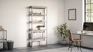 Lyon 12"d 6-Shelf Light-Duty Boltless Shelving Starter Units - Gray