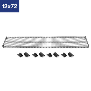 12"d Chrome Wire Shelves with Shelf Clips
