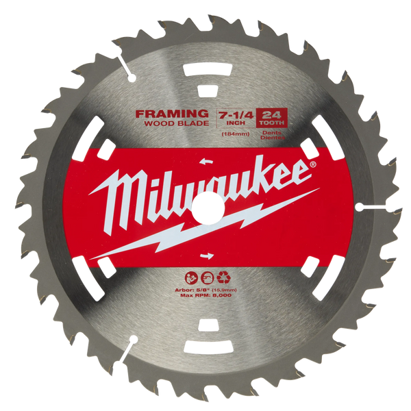 Milwaukee Circular Saw Framing Blades 7-1/4" 24T - 10PK (48-41-0710)