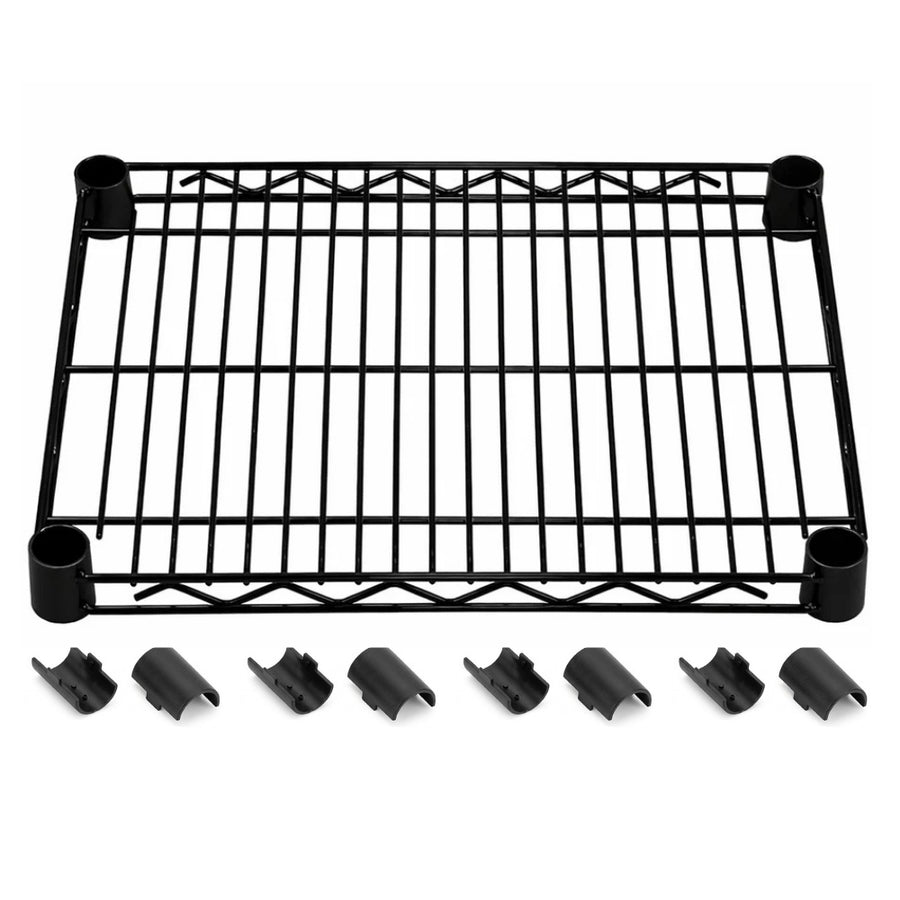 14"d Black Wire Shelves with Shelf Clips