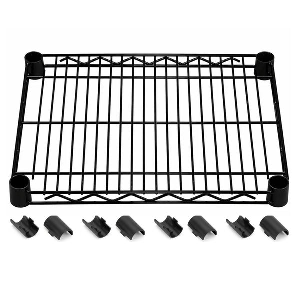 14"d Black Wire Shelves with Shelf Clips